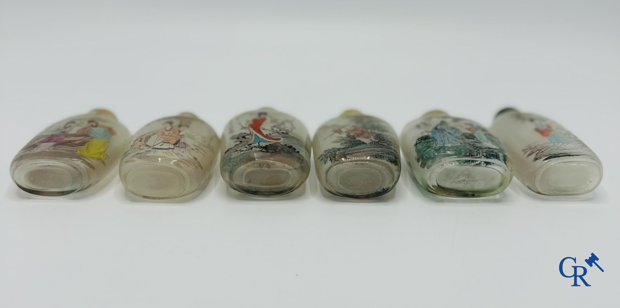 Chinese art: 6 Chinese interior painted snuff bottles.