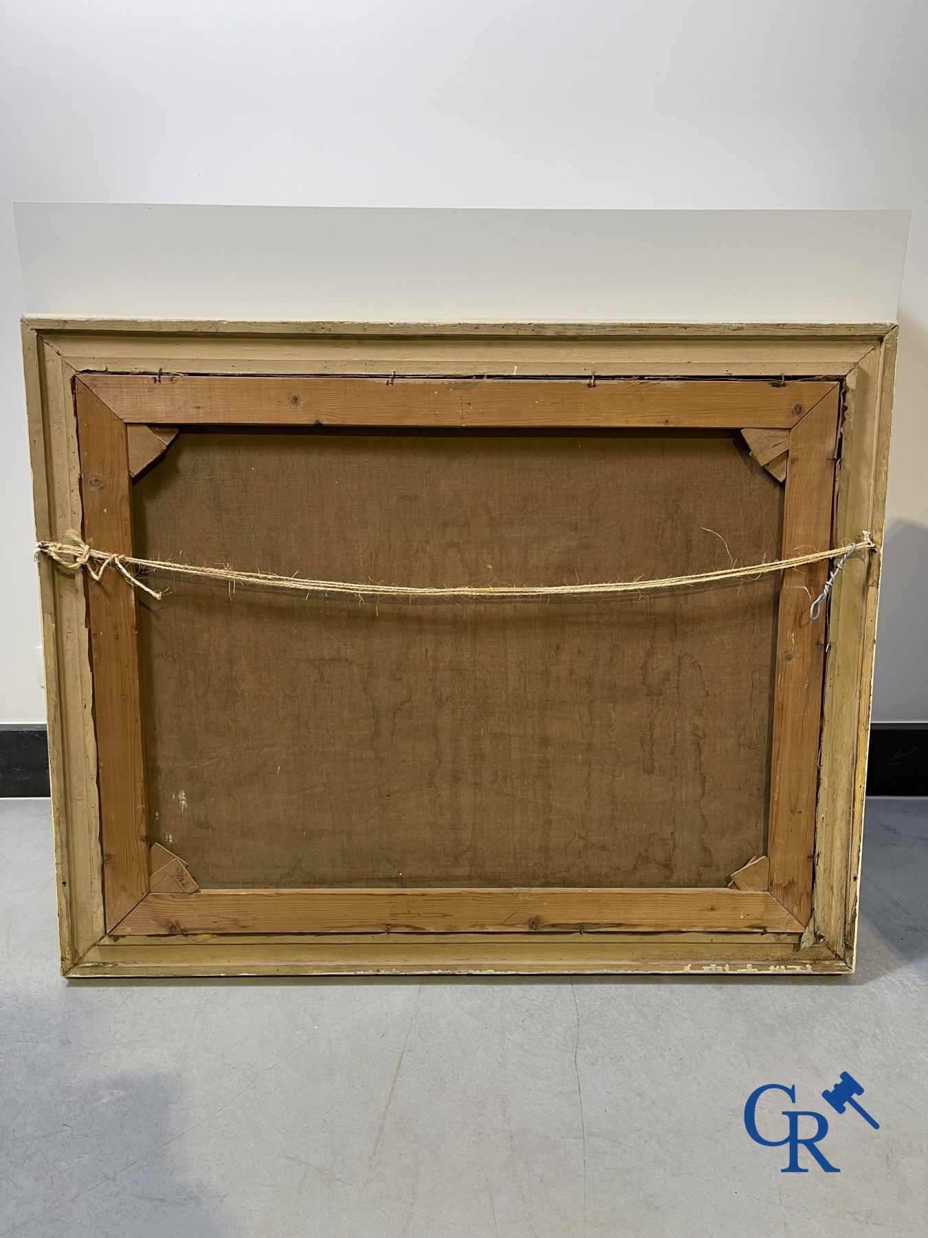 Schilderij: Robert Franquinet (1915 - 1979) olieverf op doek. Winterlandschap.