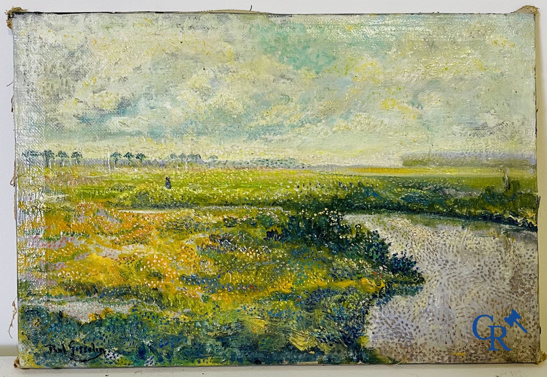 4 Landschapschilderijen.