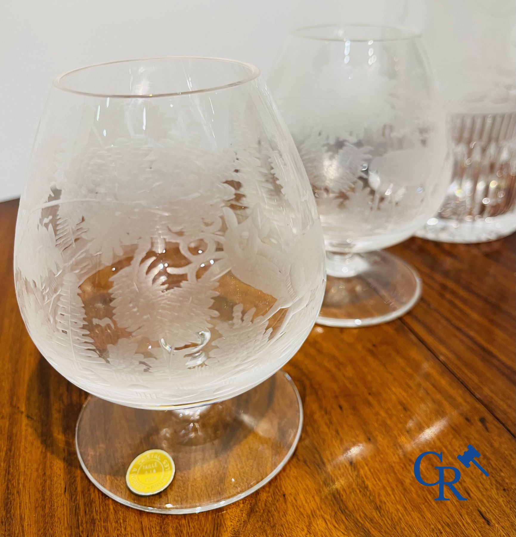 Groot lot glaswerk in kristal Val Saint Lambert en andere.