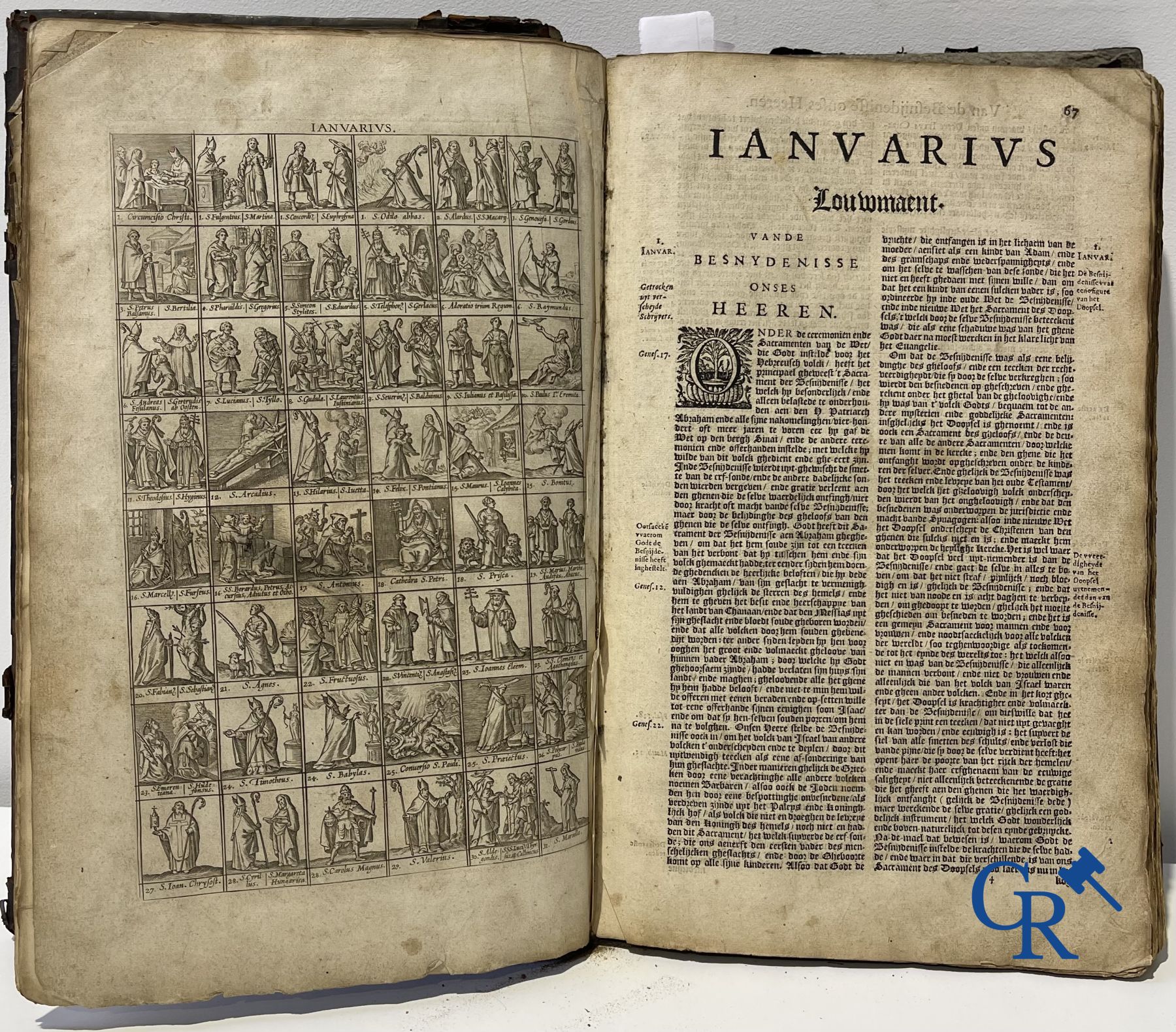 Oude boekdrukken: Pedro de Ribadeneira, Heribert Rosweyde, P. Andreas De Boeye. Antwerpen 1665 en 1631.