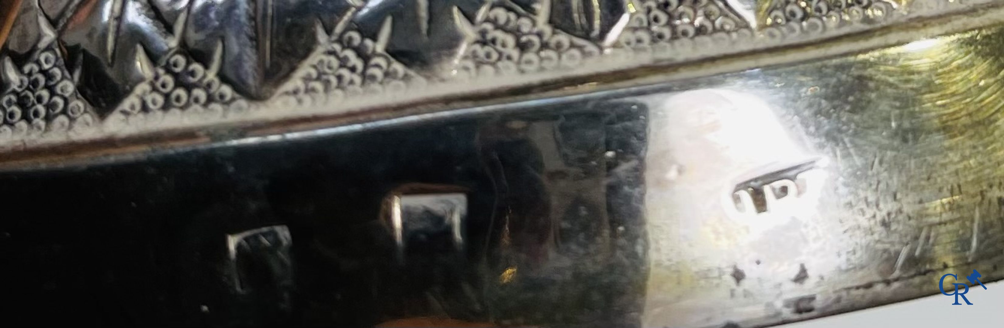 Silver: Pair of silver candlesticks probably Namur, Jean-Baptiste Fallon.