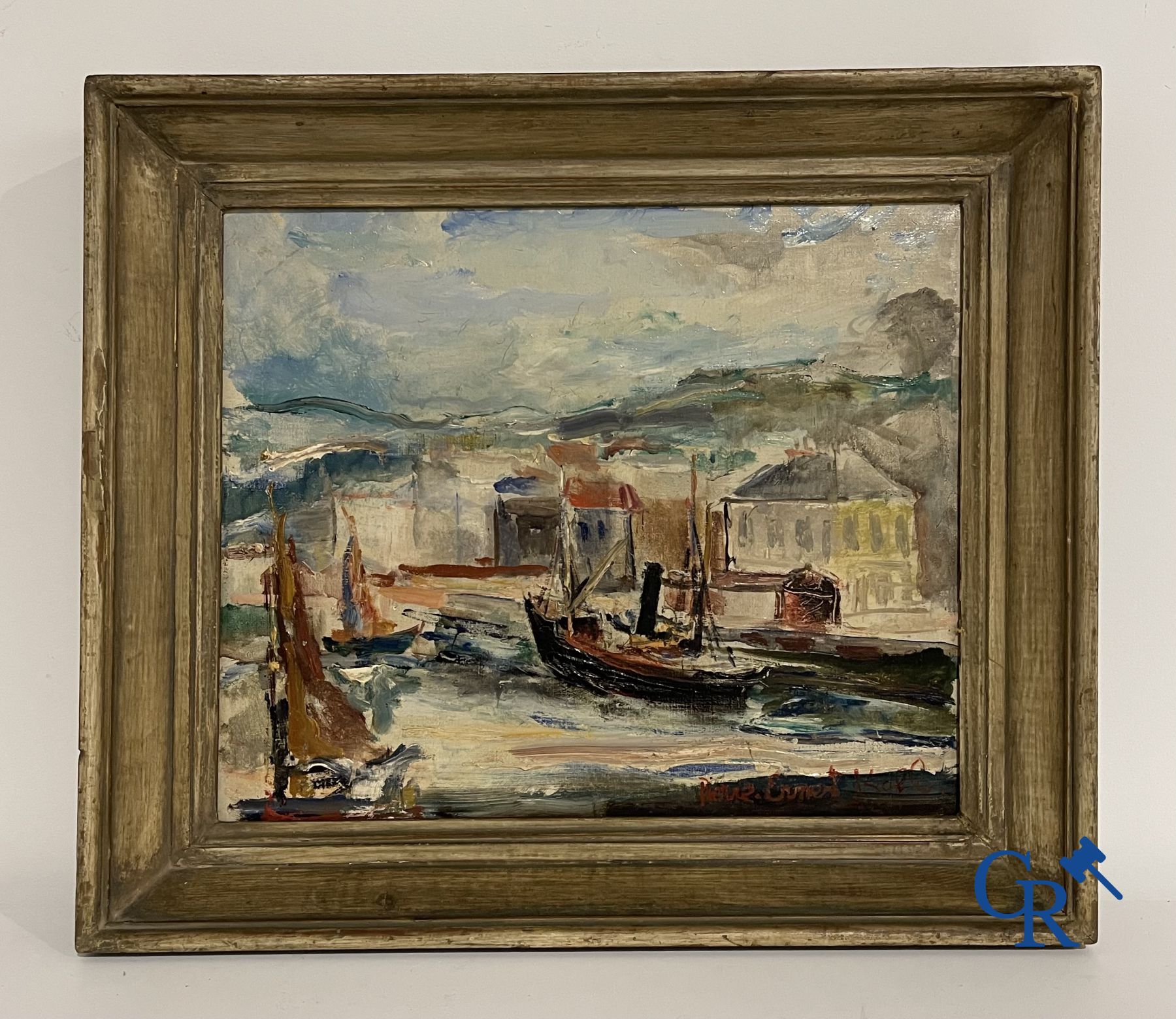 2 Schilderijen: Pierre Ernest Kohl, olie op doek en niet gesigneerd, olie op paneel.