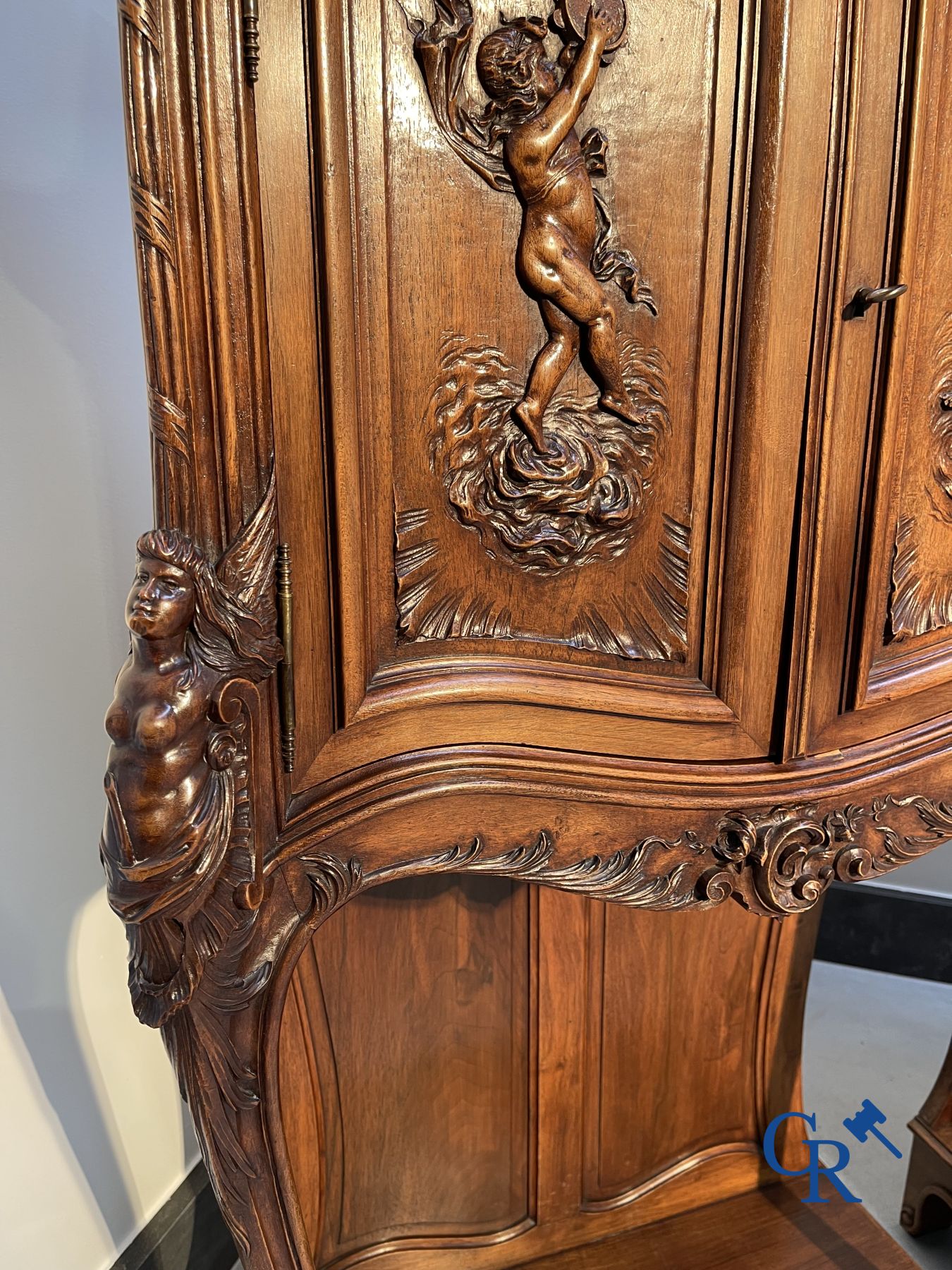 Furniture: A pair of finely carved furniture. LXV style.