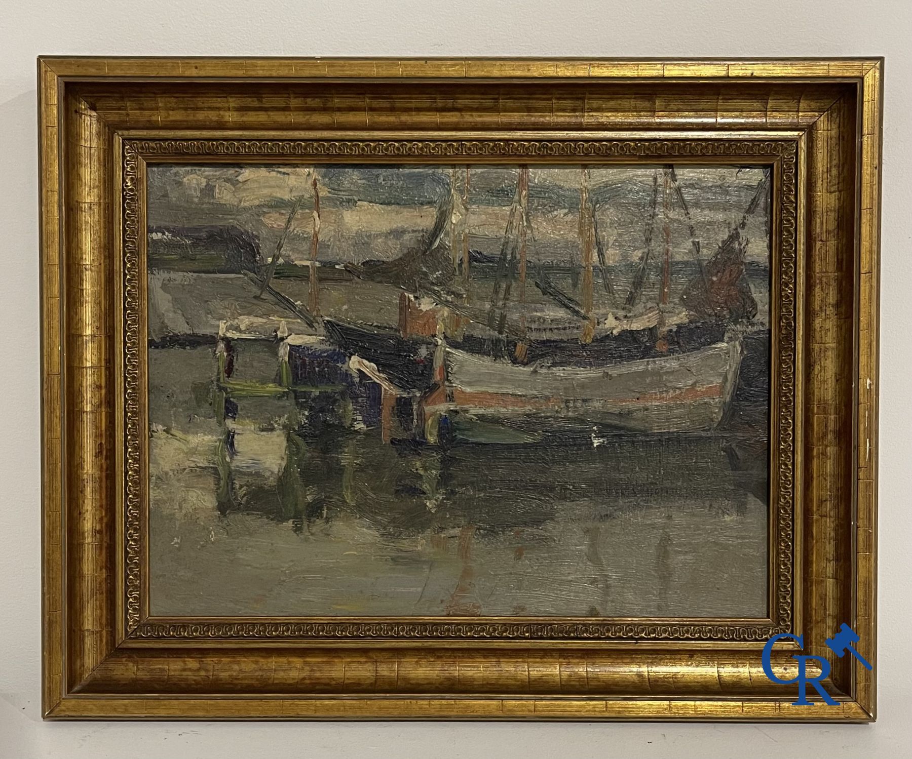 2 Schilderijen: Pierre Ernest Kohl, olie op doek en niet gesigneerd, olie op paneel.