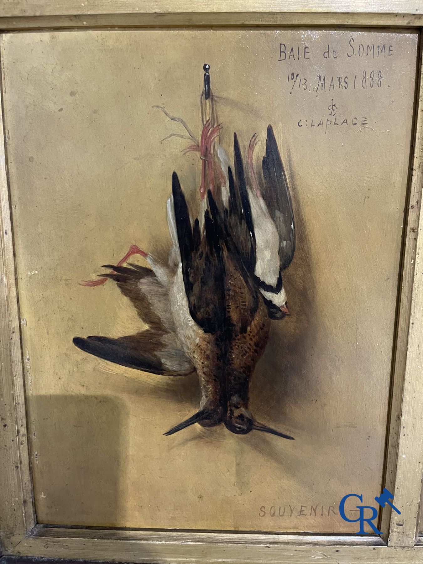 Schilderijen: Clément Laplage. Olie op paneel. 3 Jachtstillevens.