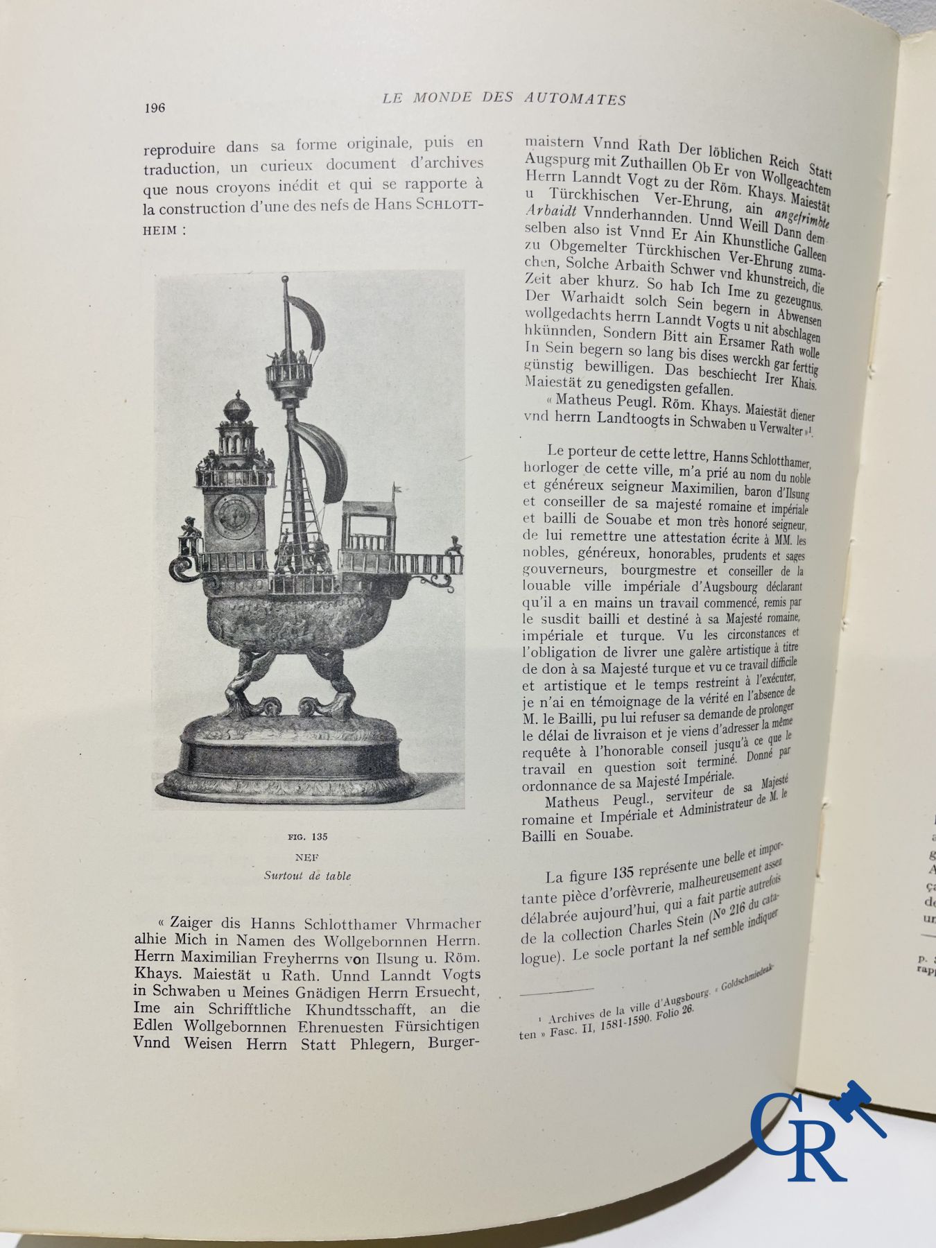 Automaten. Zeldzame uitgave van "Le monde des automates." Alfred Chapuis et Edouard Gélis. Paris 1928.