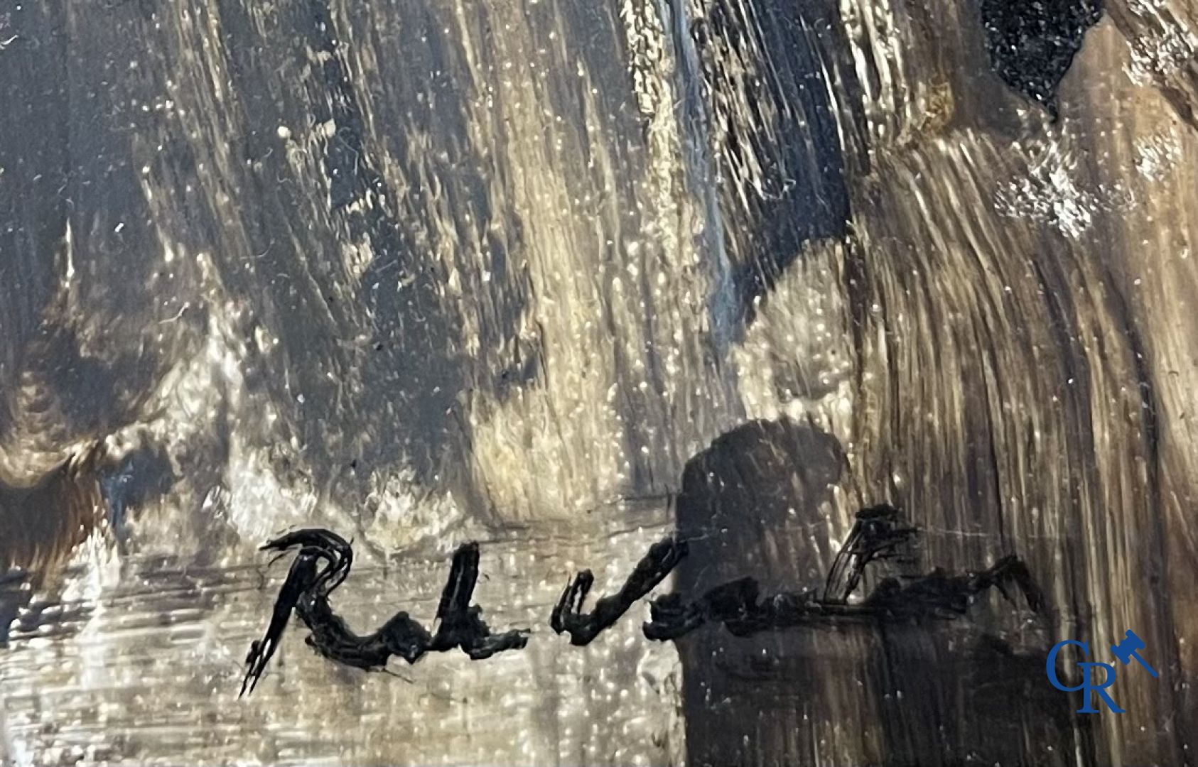 In het café. Onleesbaar gesigneerd, in de stijl van Isaac Israëls.