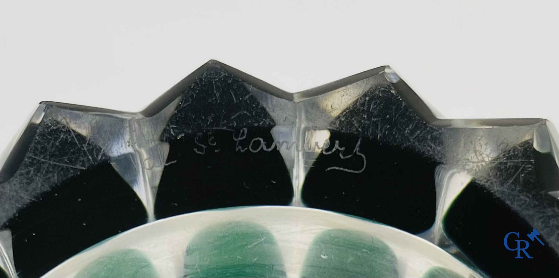 Glaswerk: 4 vazen in kristal Val Saint Lambert.