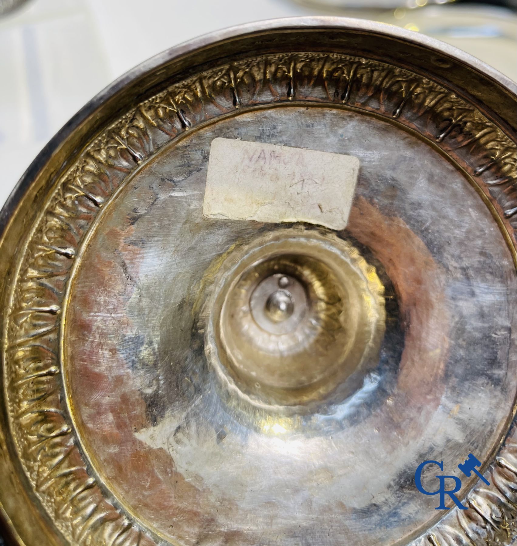 Silver: Pair of silver candlesticks probably Namur, Jean-Baptiste Fallon.