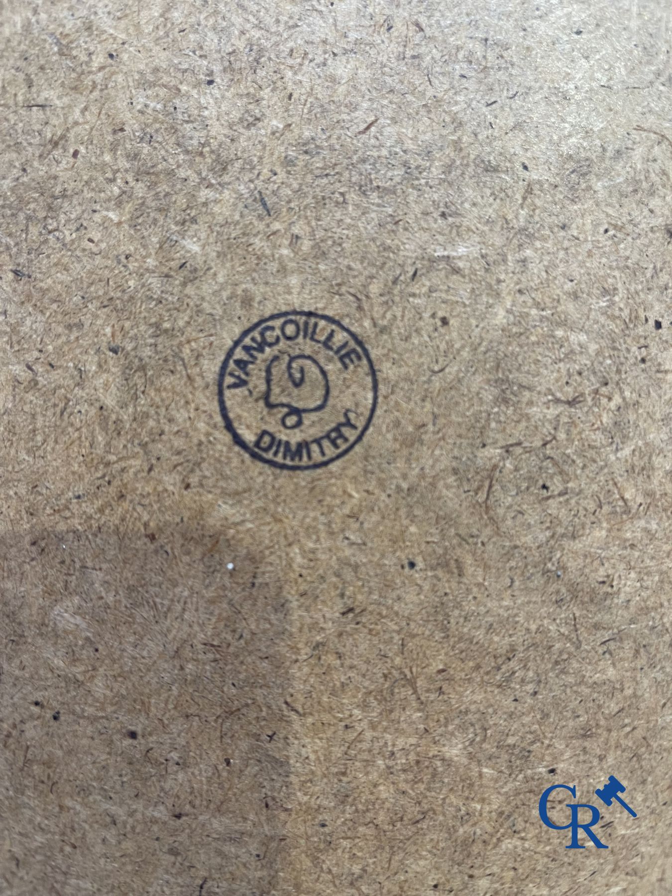 Dimitri Van Coillie: 2 moderne werken olie op papier en een onleesbaar gesigneerde druk op zijde.