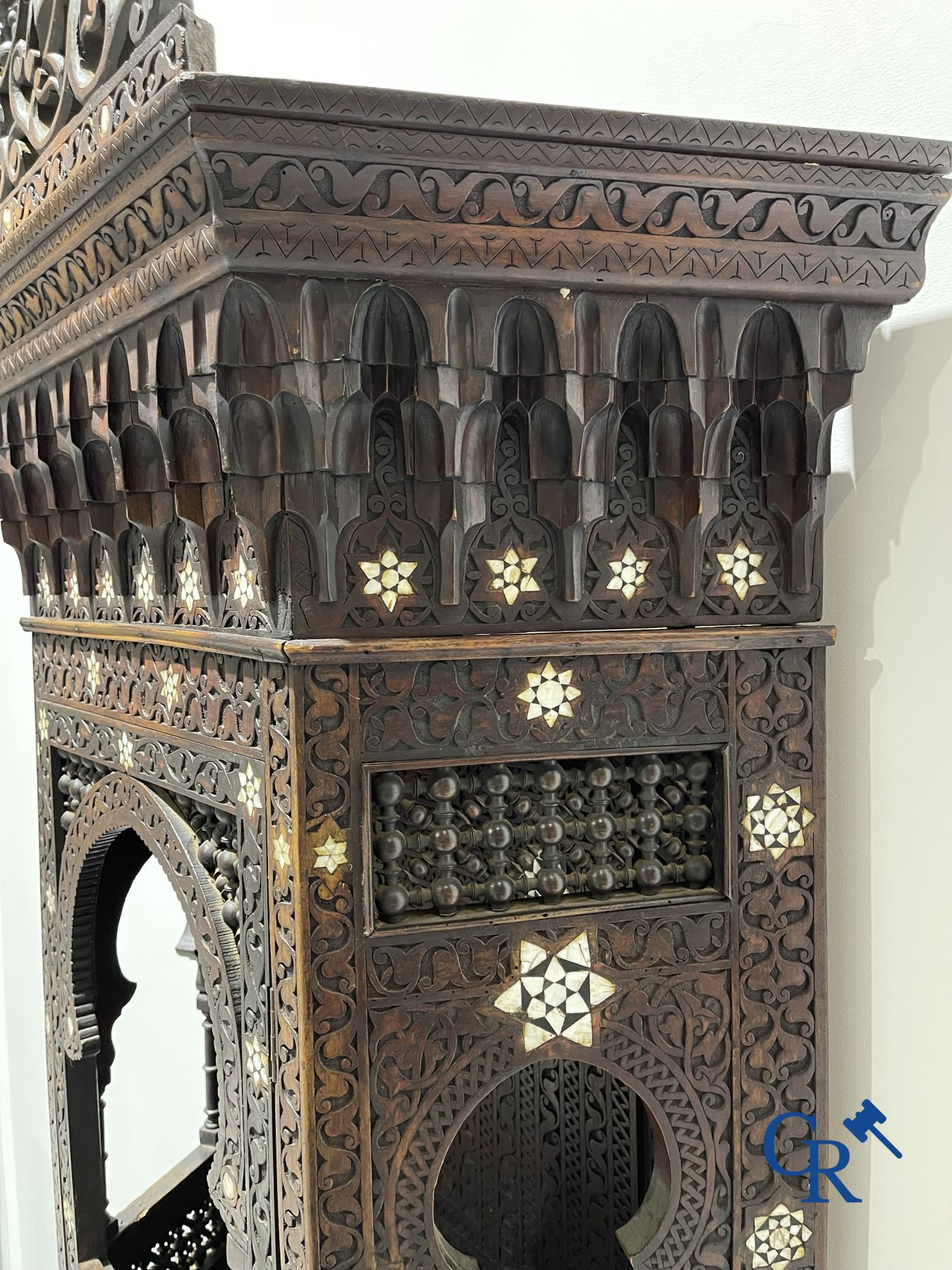 Sculpted furniture with inlays of ebony and mother-of-pearl. Syria, early 19th century.