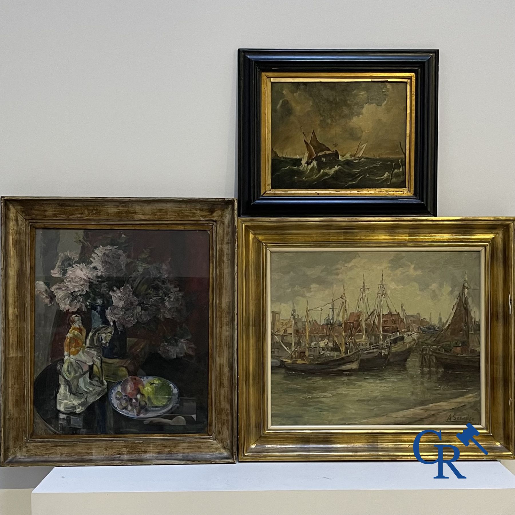 3 olieverfschilderijen.