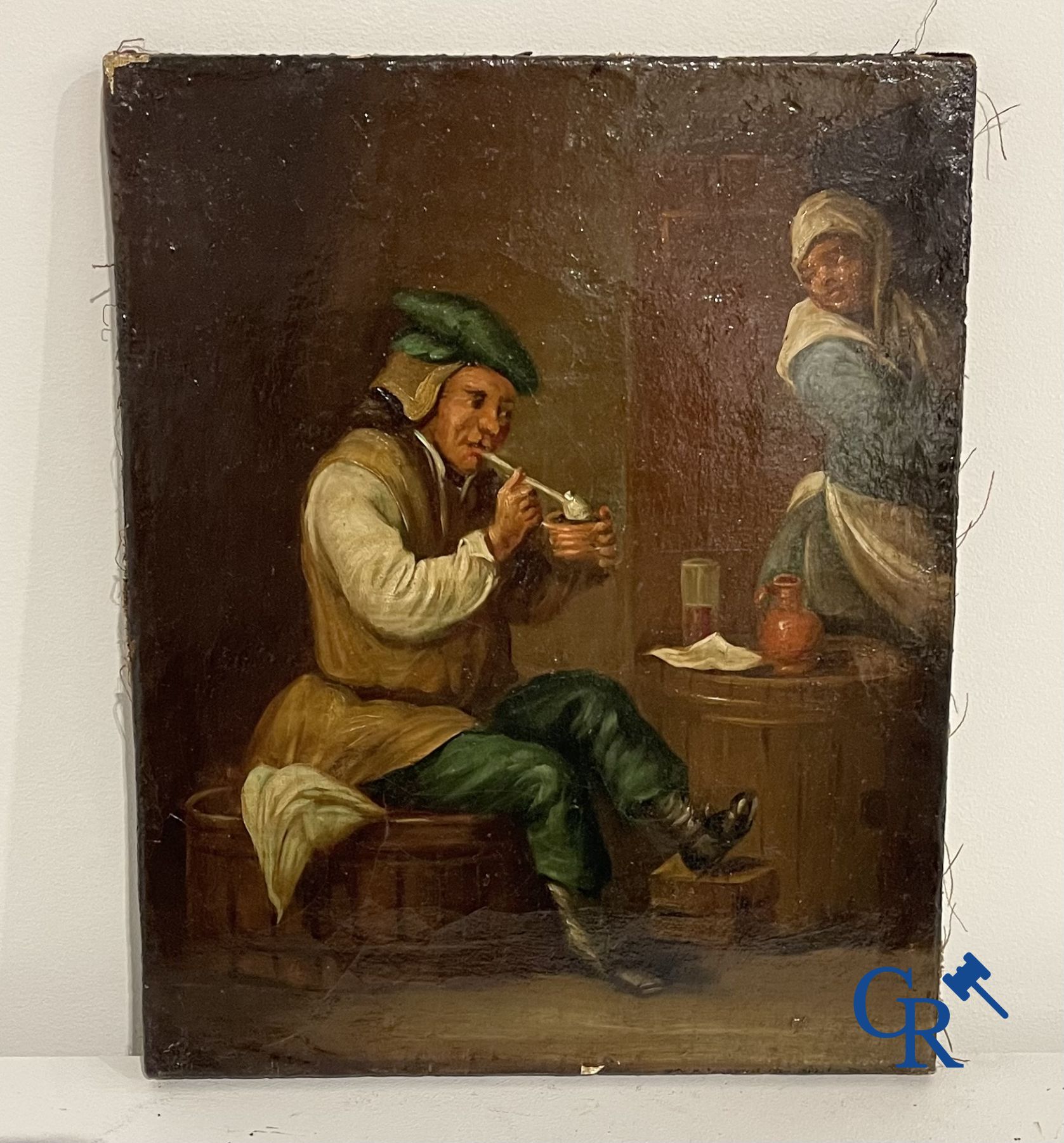 Schilderijen: 3 schilderijen naar Teniers. olie op doek.