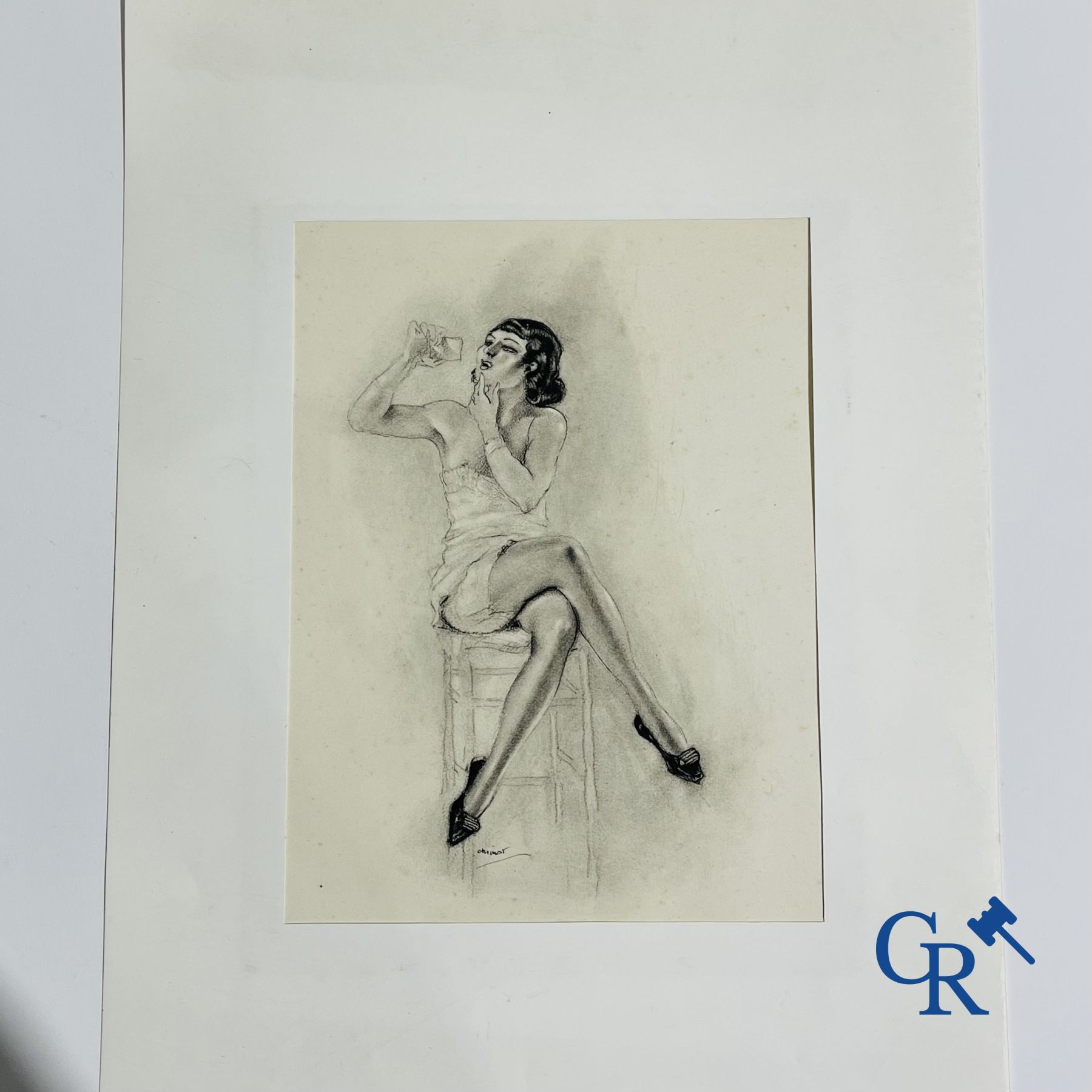 Chimot Edouard (Rijsel 1880 - Parijs 1959) 3 tekeningen in Oost-Indische inkt.