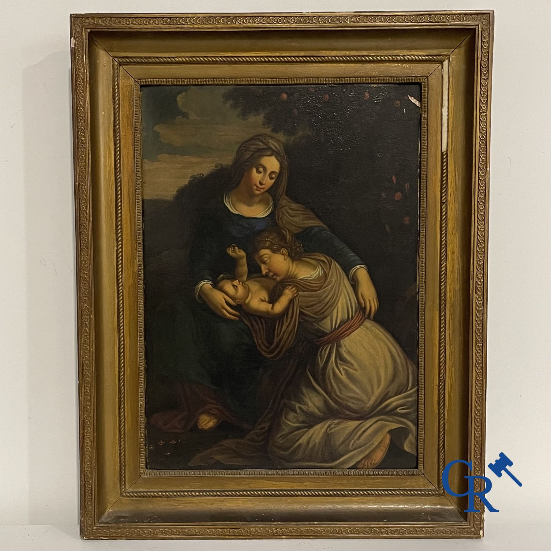 Religious painting: oil on panel. 17th-18th century.