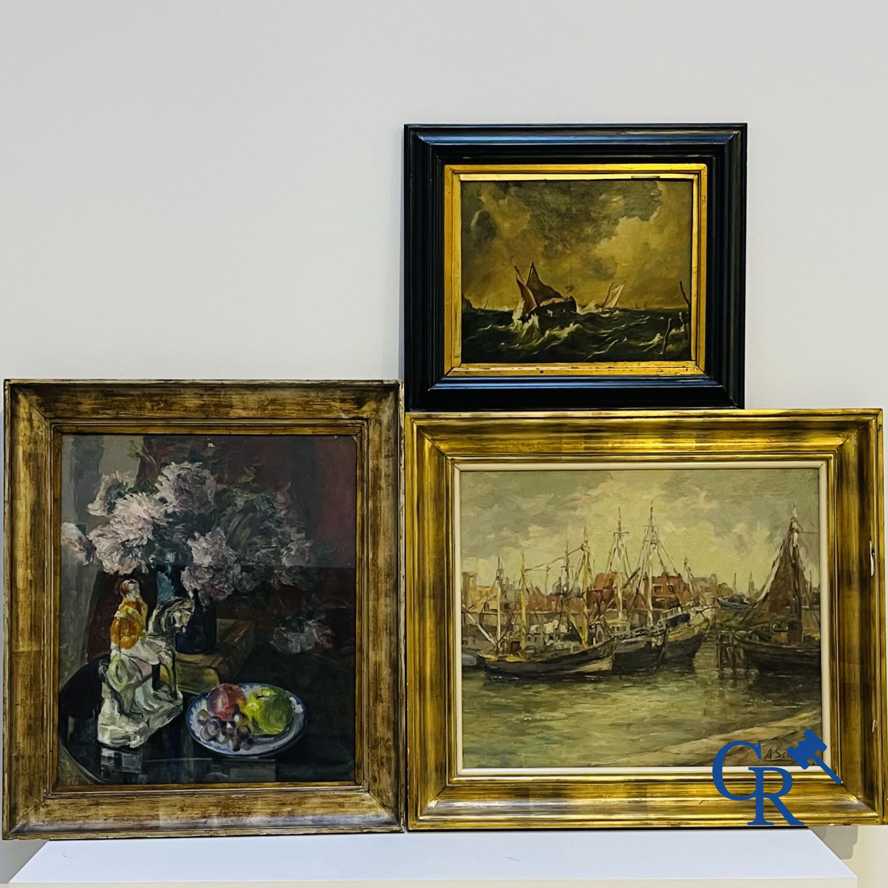 3 olieverfschilderijen.