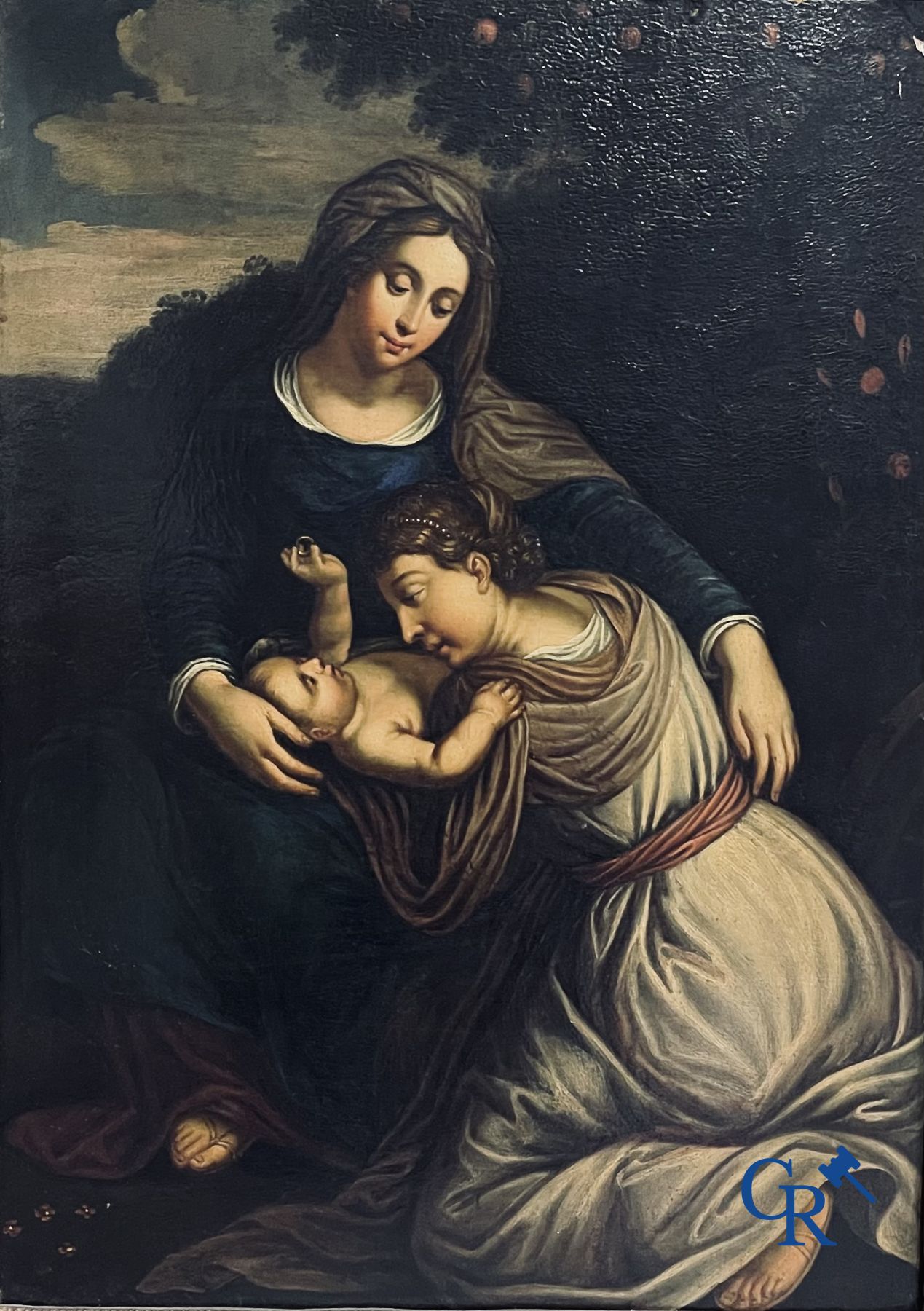 Religious painting: oil on panel. 17th-18th century.