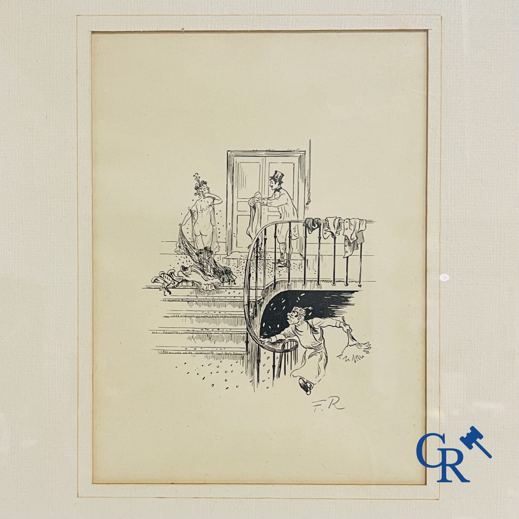 Felicien Rops (1833-1898) East Indian ink on paper.