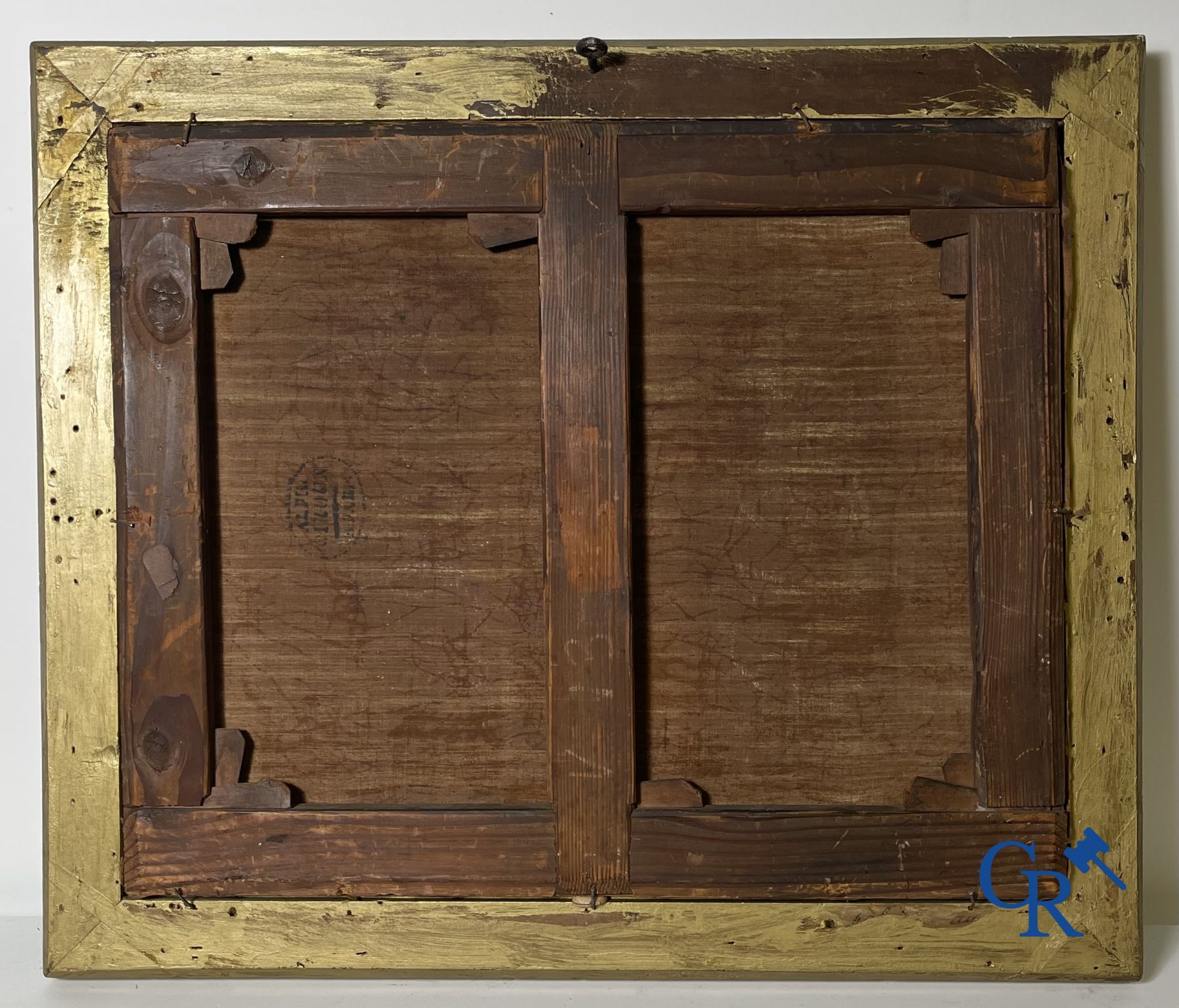 Schilderij: Winterpret: Olie op doek. 19e eeuw.