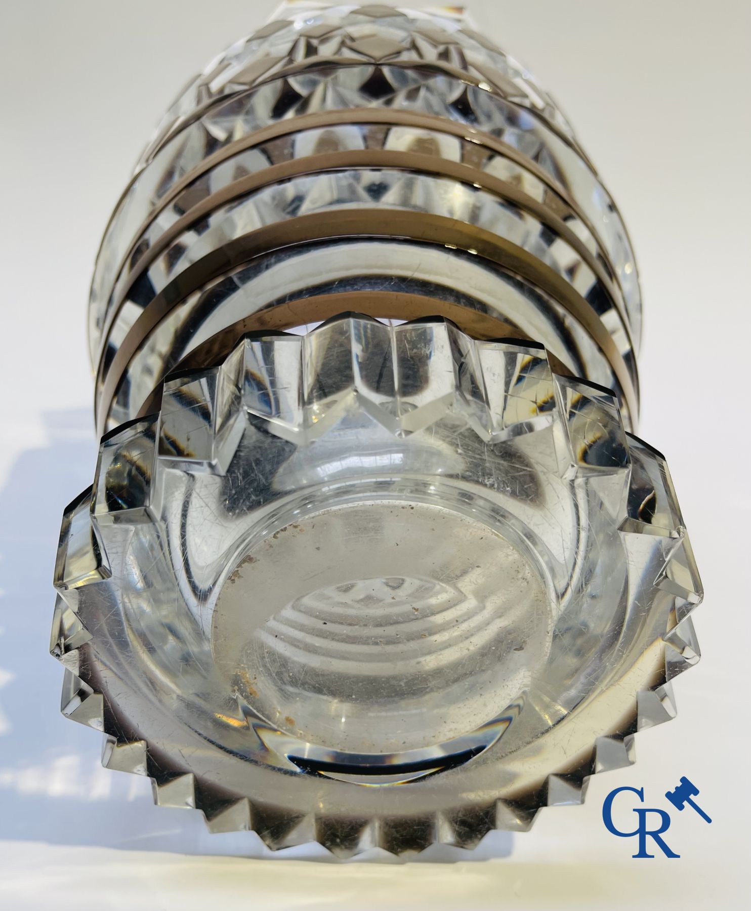 Glaswerk: 4 vazen in kristal Val Saint Lambert.