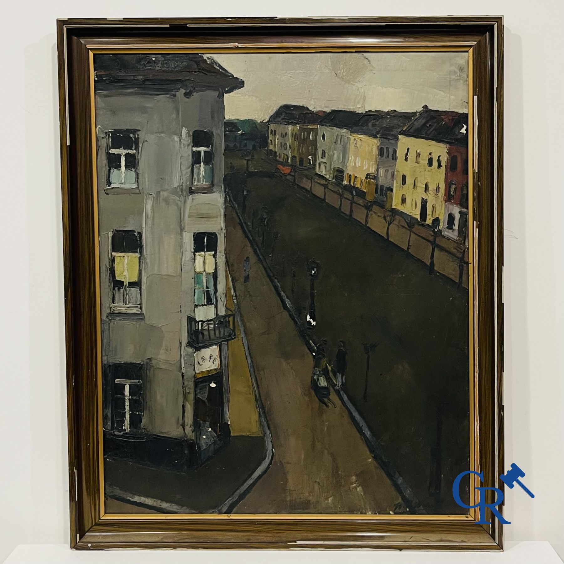 Henri-Victor Wolvens, (Brussels 1896 - Bruges 1977)(*) Street view. 1928.
Signed H.V. Wolvens.