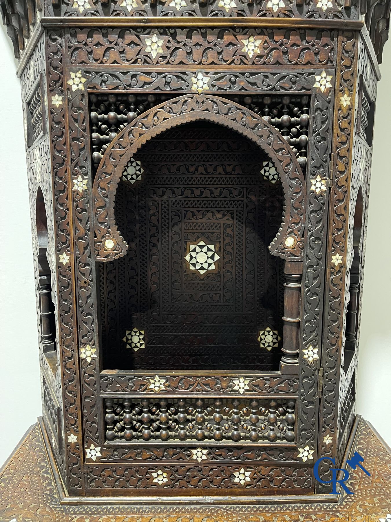 Sculpted furniture with inlays of ebony and mother-of-pearl. Syria, early 19th century.