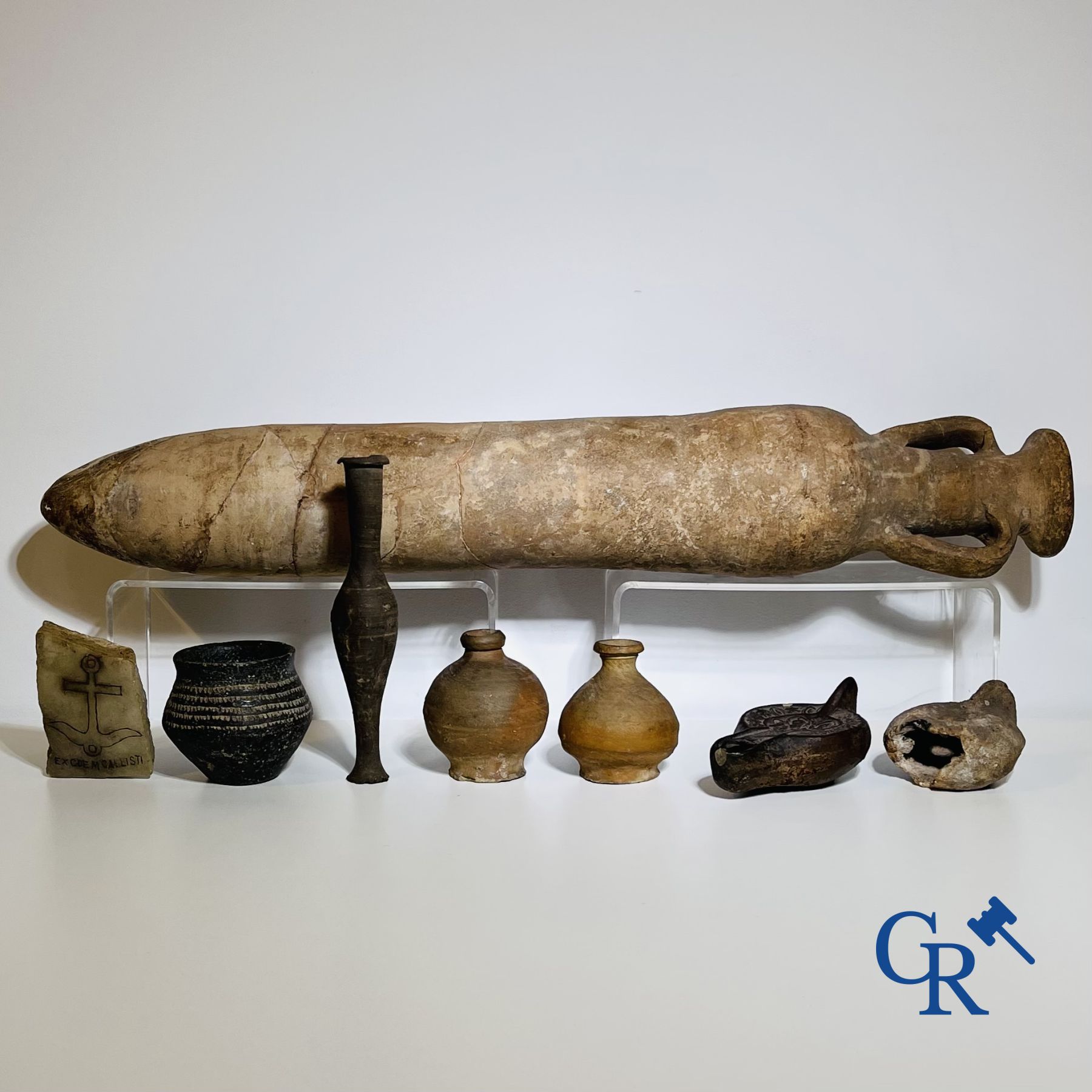 A collection of archaeological finds mainly in pottery.