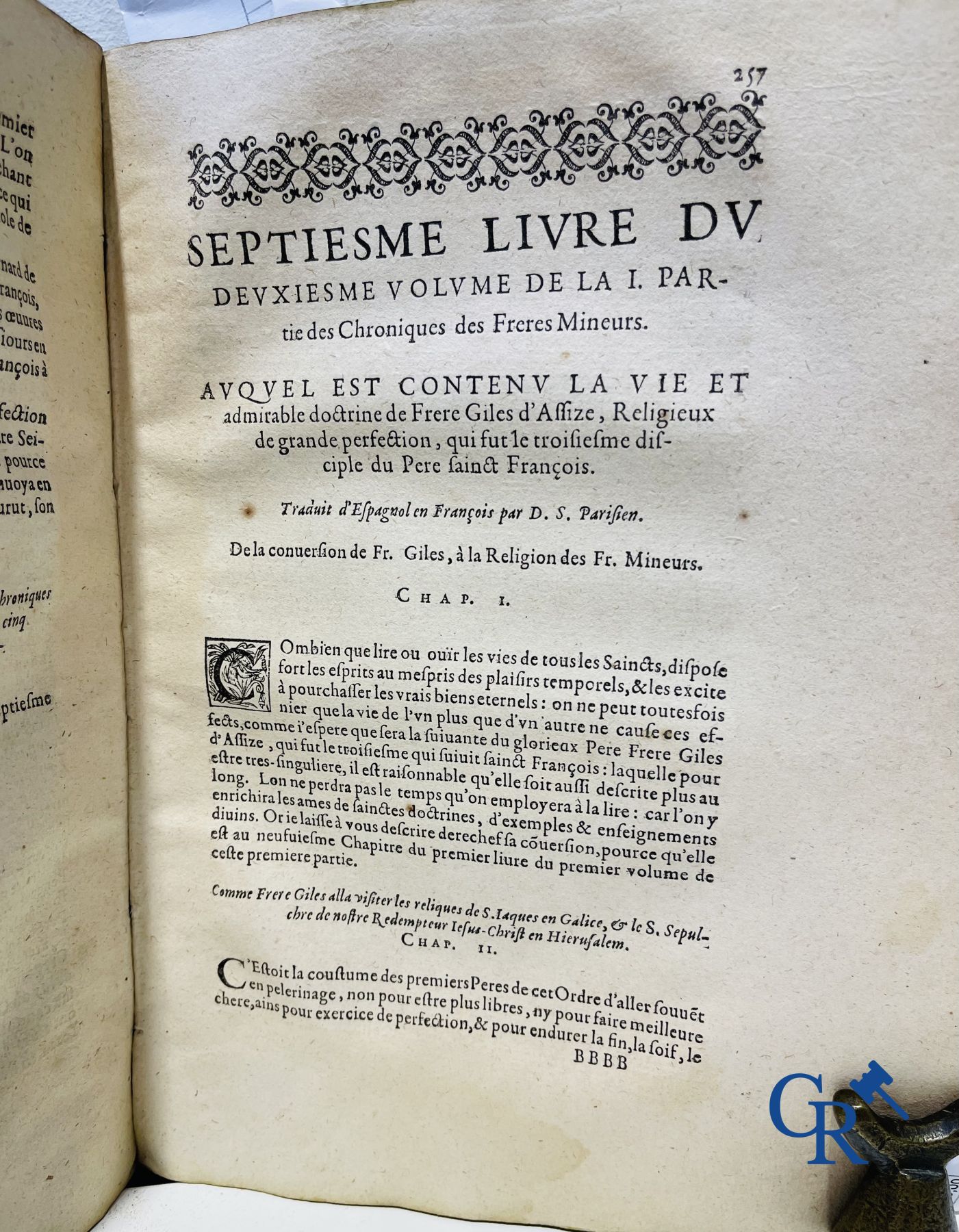 Oude Boekdrukken: Marcos de Lisboa, Chronique et institution de l'ordre du Père S. François, Paris 1608.