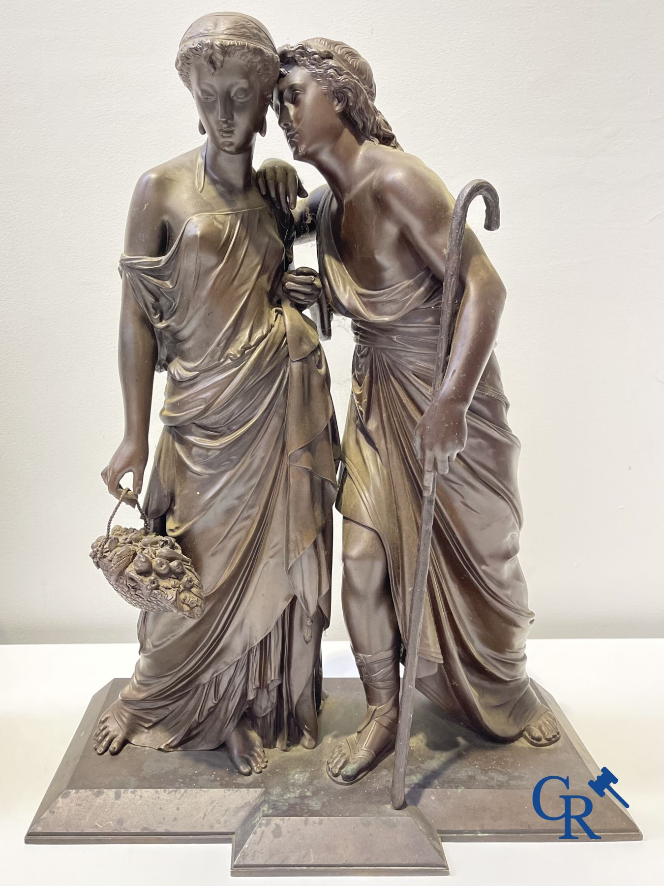 2 Bronze sculptures. Leon Grégoire and Leon Pilet "Allégorie de la fidélité". 19th century.