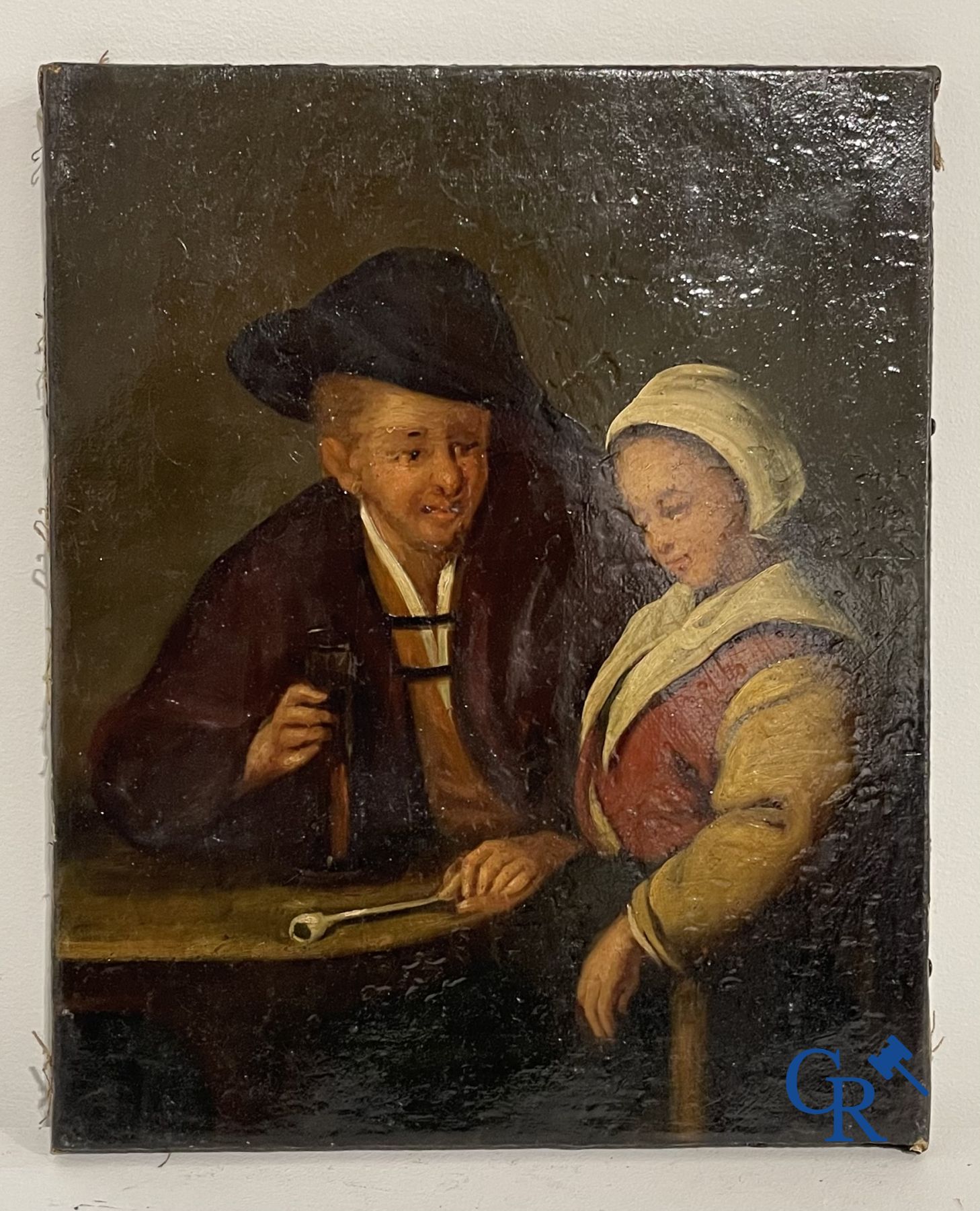 Schilderijen: 3 schilderijen naar Teniers. olie op doek.