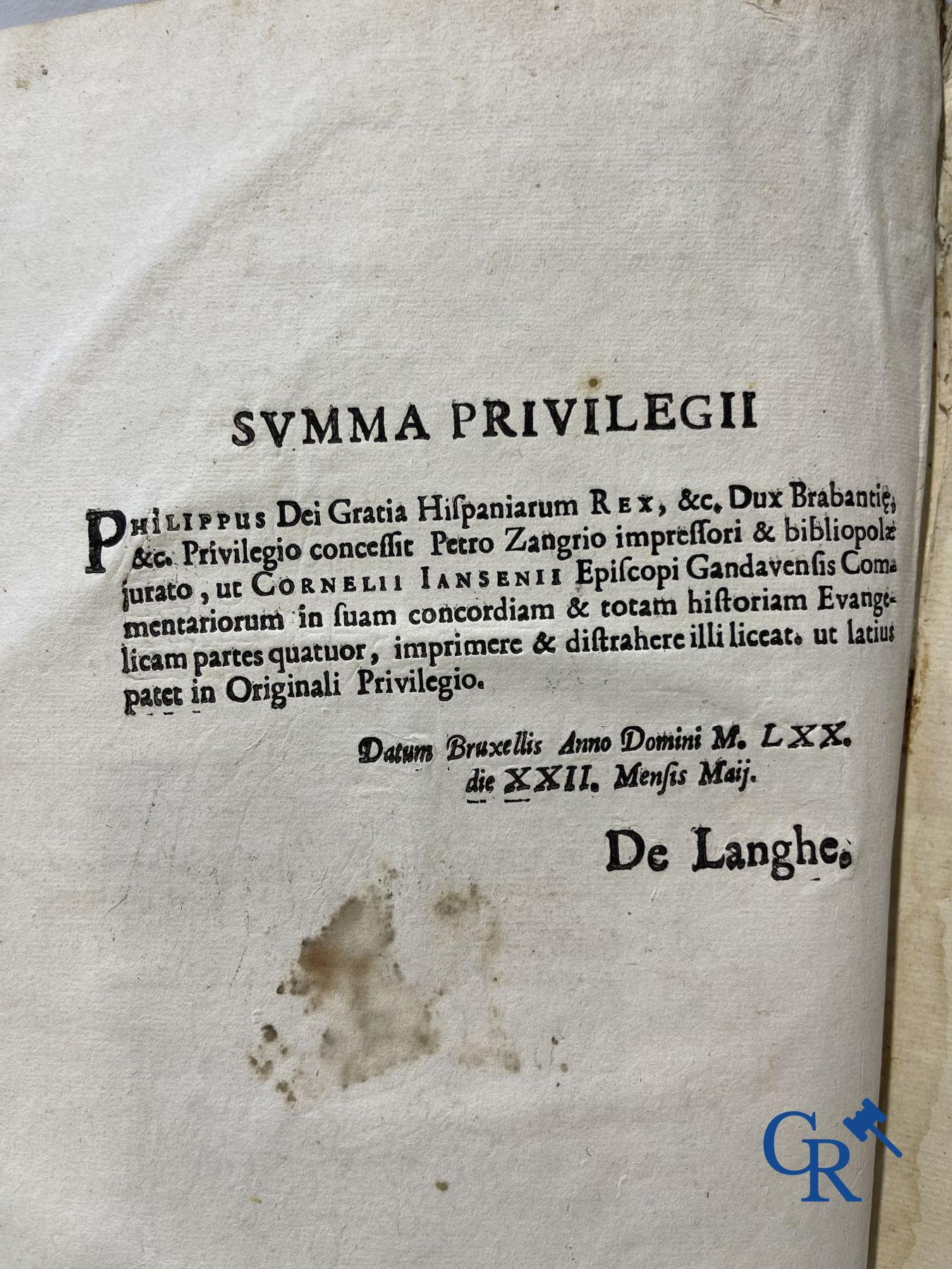 Oude boekdrukken: Cornelius Jansenius, Commentariorum, Petrus Zangrius Tiletanus 1572 en Concordantiae, Keerberg.