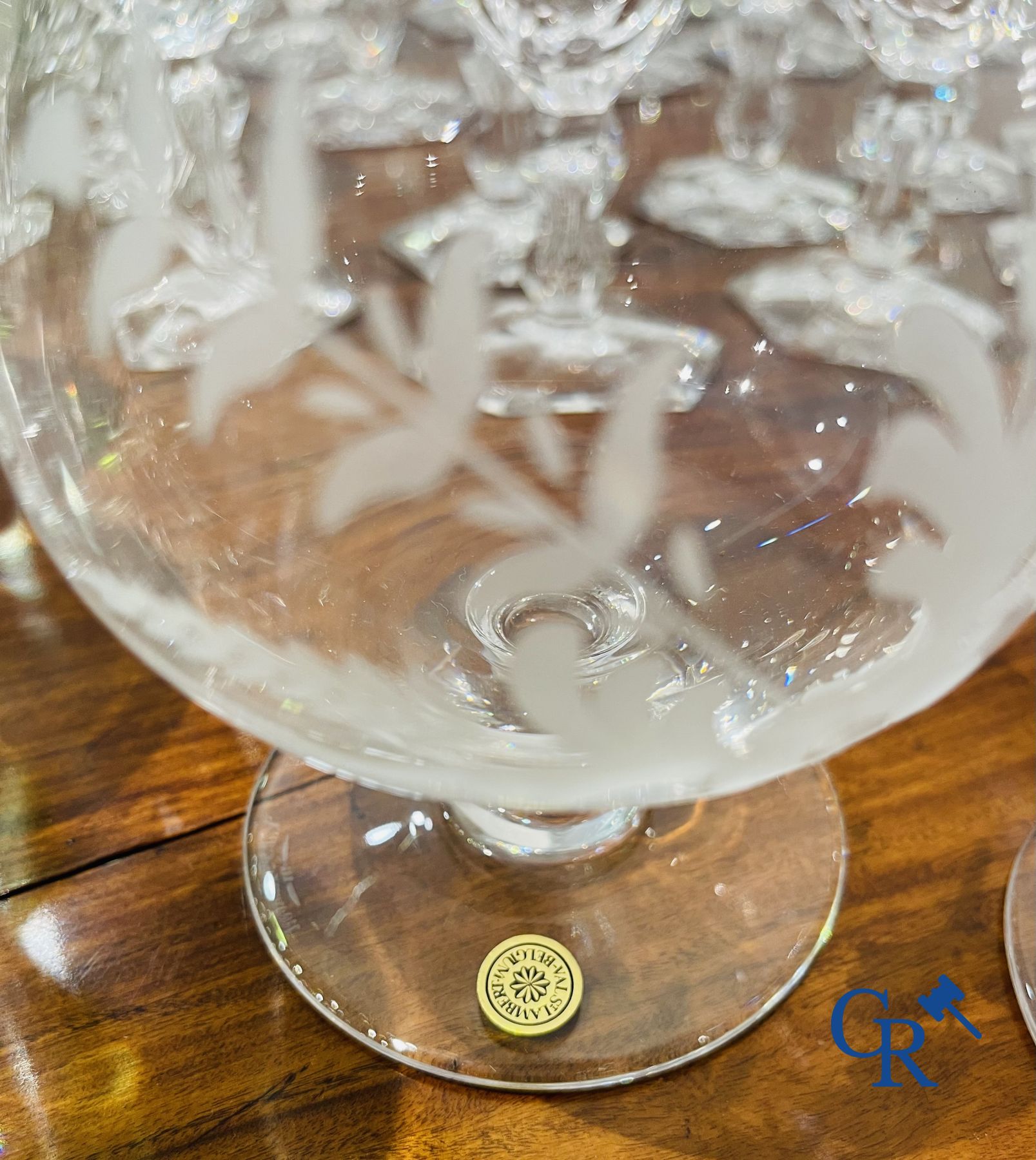 Groot lot glaswerk in kristal Val Saint Lambert en andere.