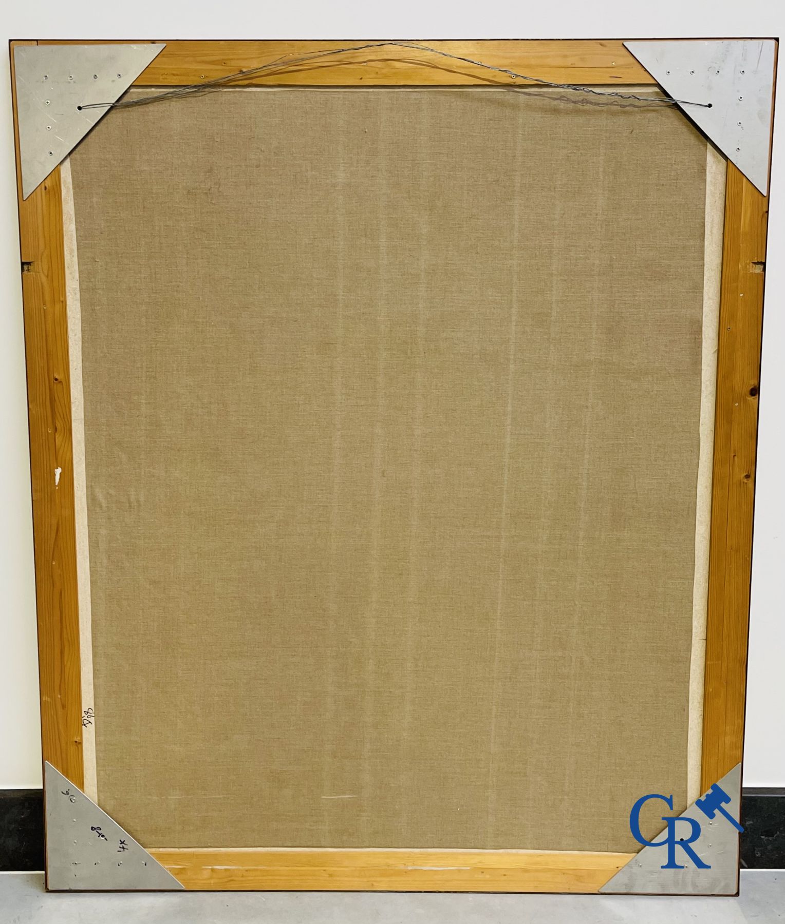 Reniere & Depla, uit de reeks Germitude. Abstract werk in metaal frame. Olieverf.