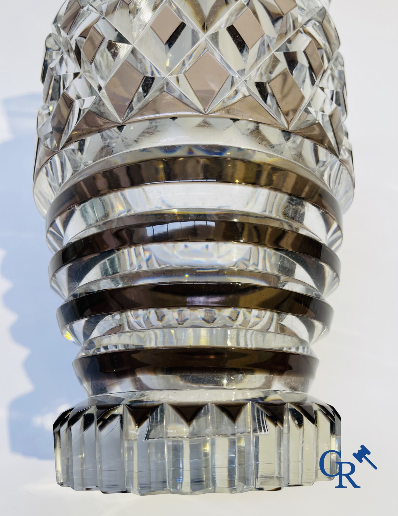 Glaswerk: 4 vazen in kristal Val Saint Lambert.